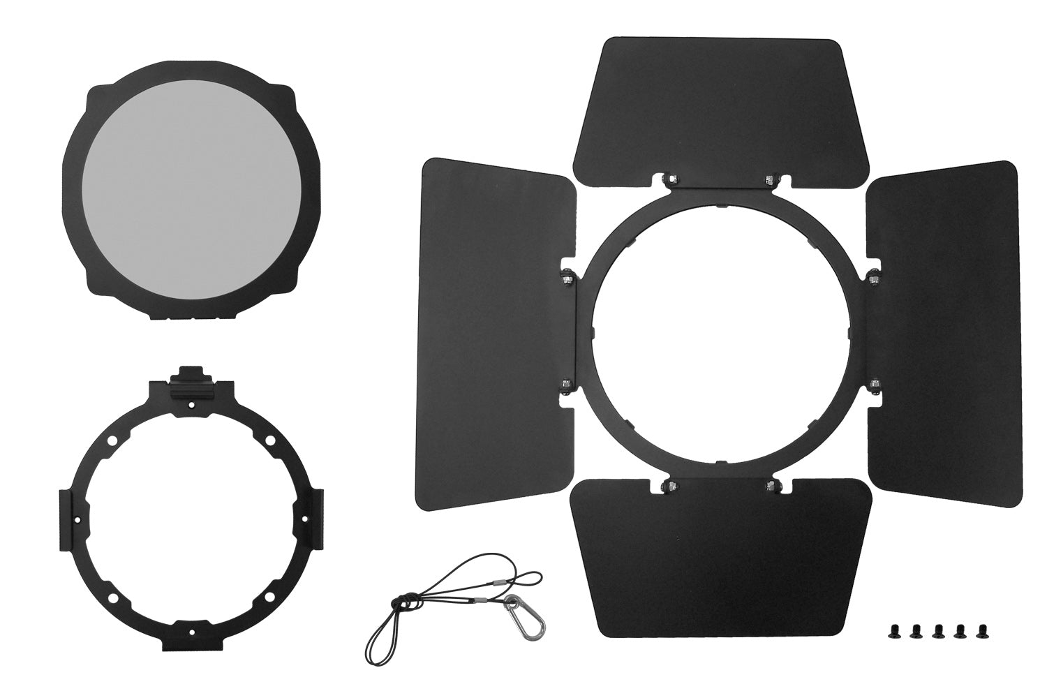 PAR12BDKIT - Rotatable Barn Doors with base, gel frame, frost and safety loop for PAR12 Series