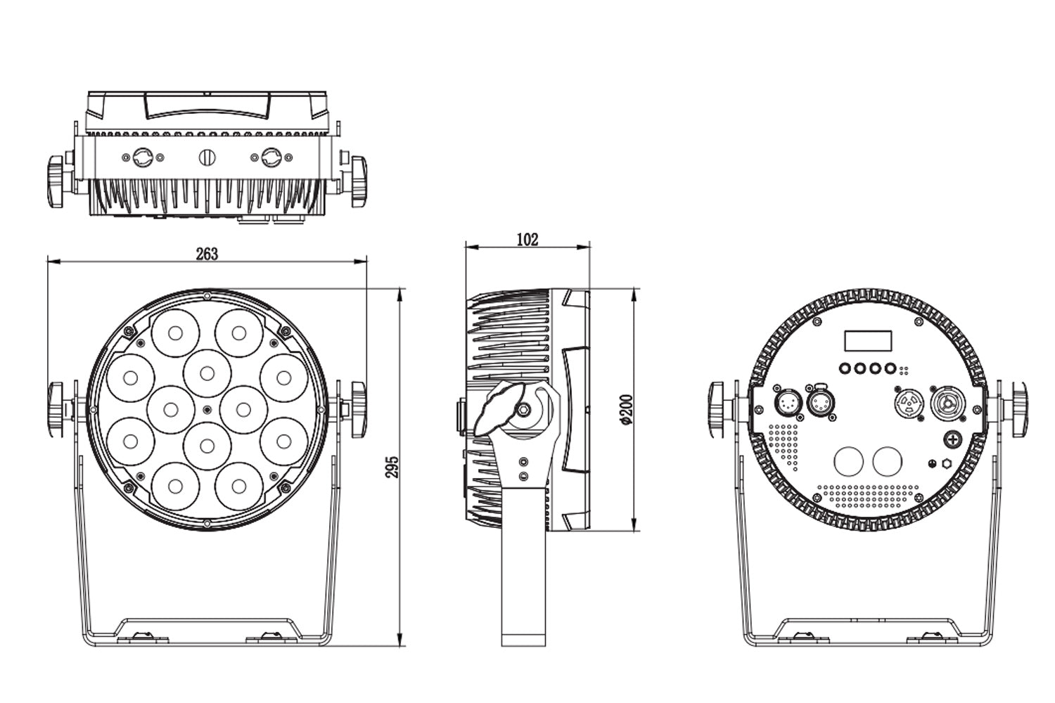 Event Lighting PAR12H - Indoor Pro Par with 12 x 12W RGBWAU LEDs