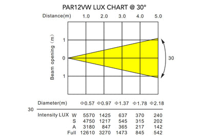 PAR12VW - Indoor Pro Par with 12 x 6W WW/CW/A LEDs