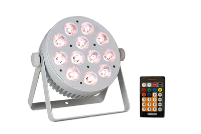 PAR12X12LW - 12x 12W LED RGBWAU Parcan with IR Remote (White)