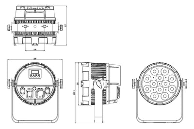 PAR12X20H-IP - Outdoor Pro Par with 12 x 20W RGBWAU LEDs