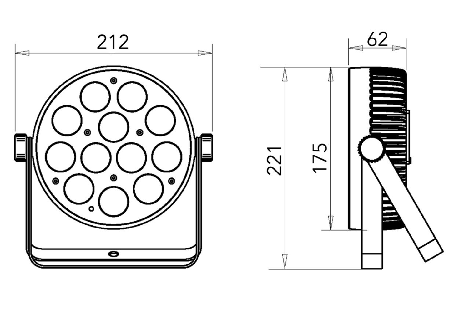 Event Lighting Lite  PAR12X4UVL - Indoor Dedicated UV Lite Par