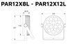 Event Lighting PAR12X12L - 12x 12W LED RGBWAU Parcan with IR Remote