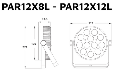 PAR12X12L-WH - Indoor Lite Par with 12 x 12W RGBWAU LEDs (White)