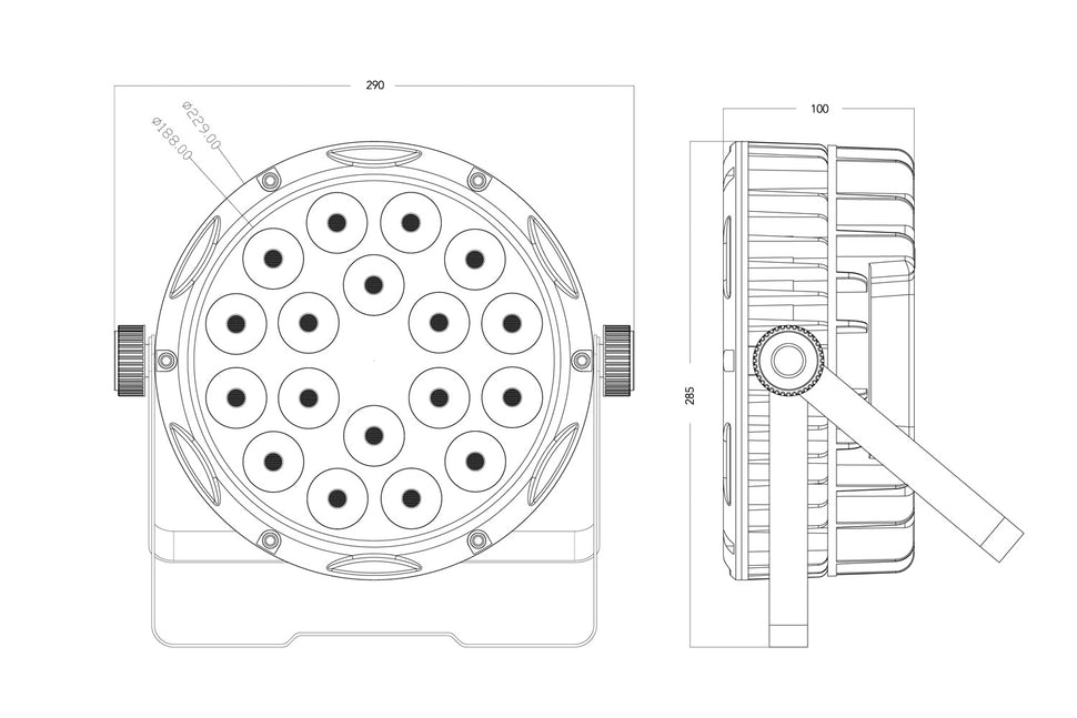 Event Lighting PAR18X4QL-IP - Outdoor Lite Par with 18 x 4W RGBW LEDs