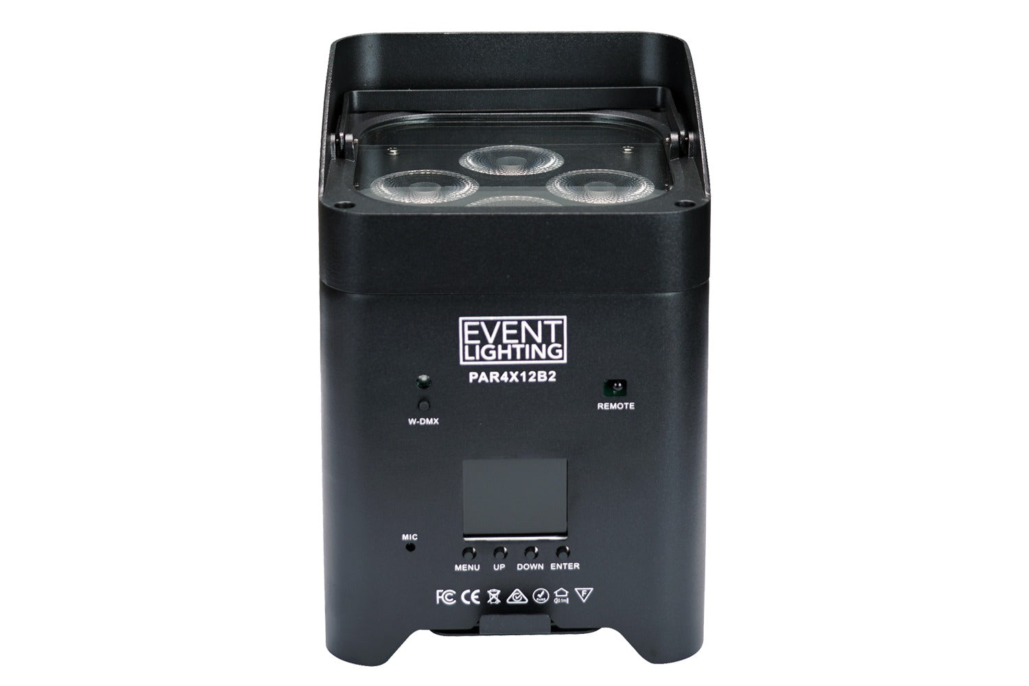 Event Lighting PAR4X12B2 - Battery Uplight Par with 4x12W RGBWAUV LEDs, Wireless DMX & IR Remote