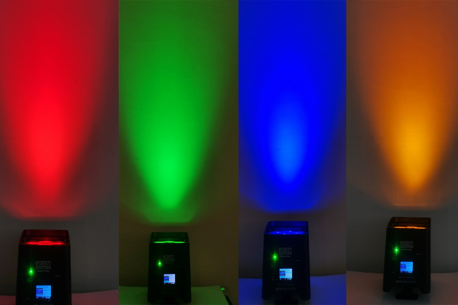 Event Lighting PAR4X12B2 - Battery Uplight Par with 4x12W RGBWAUV LEDs, Wireless DMX & IR Remote