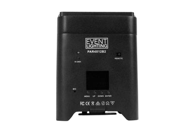 Event Lighting PAR4X12B2 - Battery Uplight Par with 4x12W RGBWAUV LEDs, Wireless DMX & IR Remote