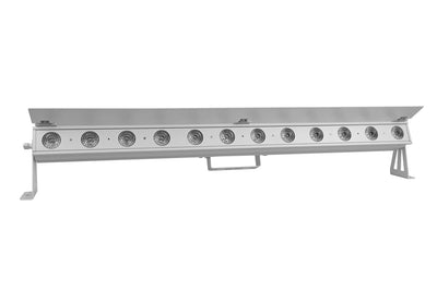 PIXBAR12H-WH - 12 x 12W RGBWAU Pixel Control Bar with barndoor (White)