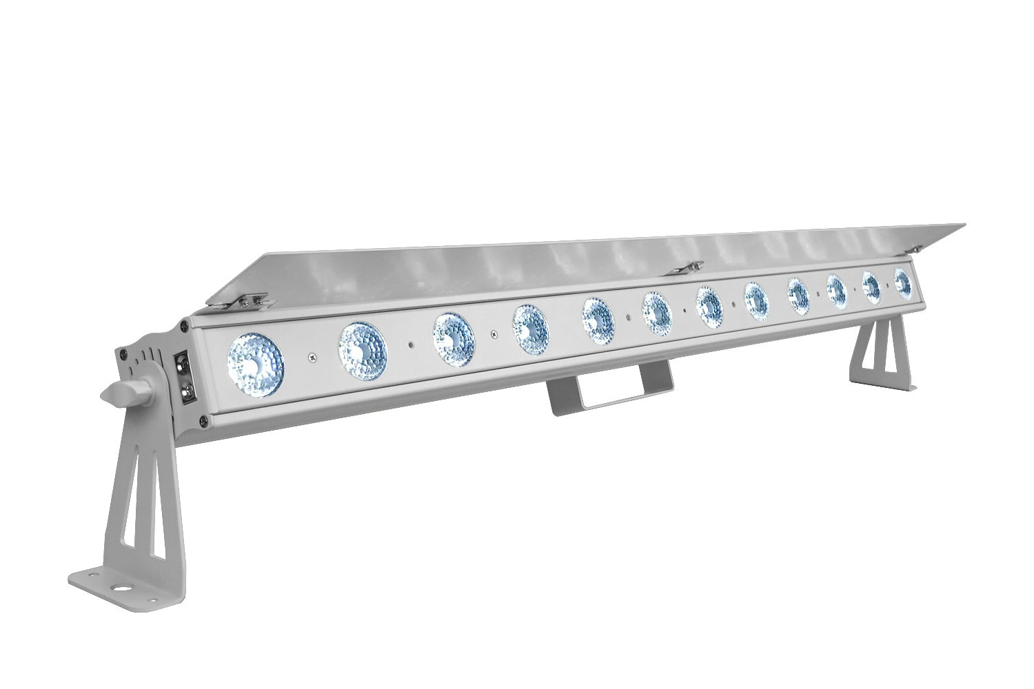 PIXBAR12H-WH - 12 x 12W RGBWAU Pixel Control Bar with barndoor (White)