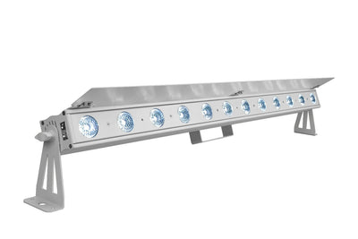 PIXBAR12H-WH - 12 x 12W RGBWAU Pixel Control Bar with barndoor (White)