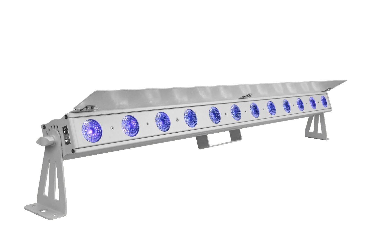 PIXBAR12H-WH - 12 x 12W RGBWAU Pixel Control Bar with barndoor (White)