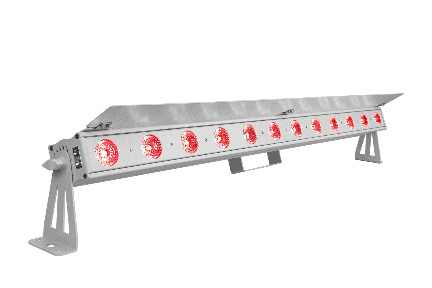 PIXBAR12H-WH - 12 x 12W RGBWAU Pixel Control Bar with barndoor (White)