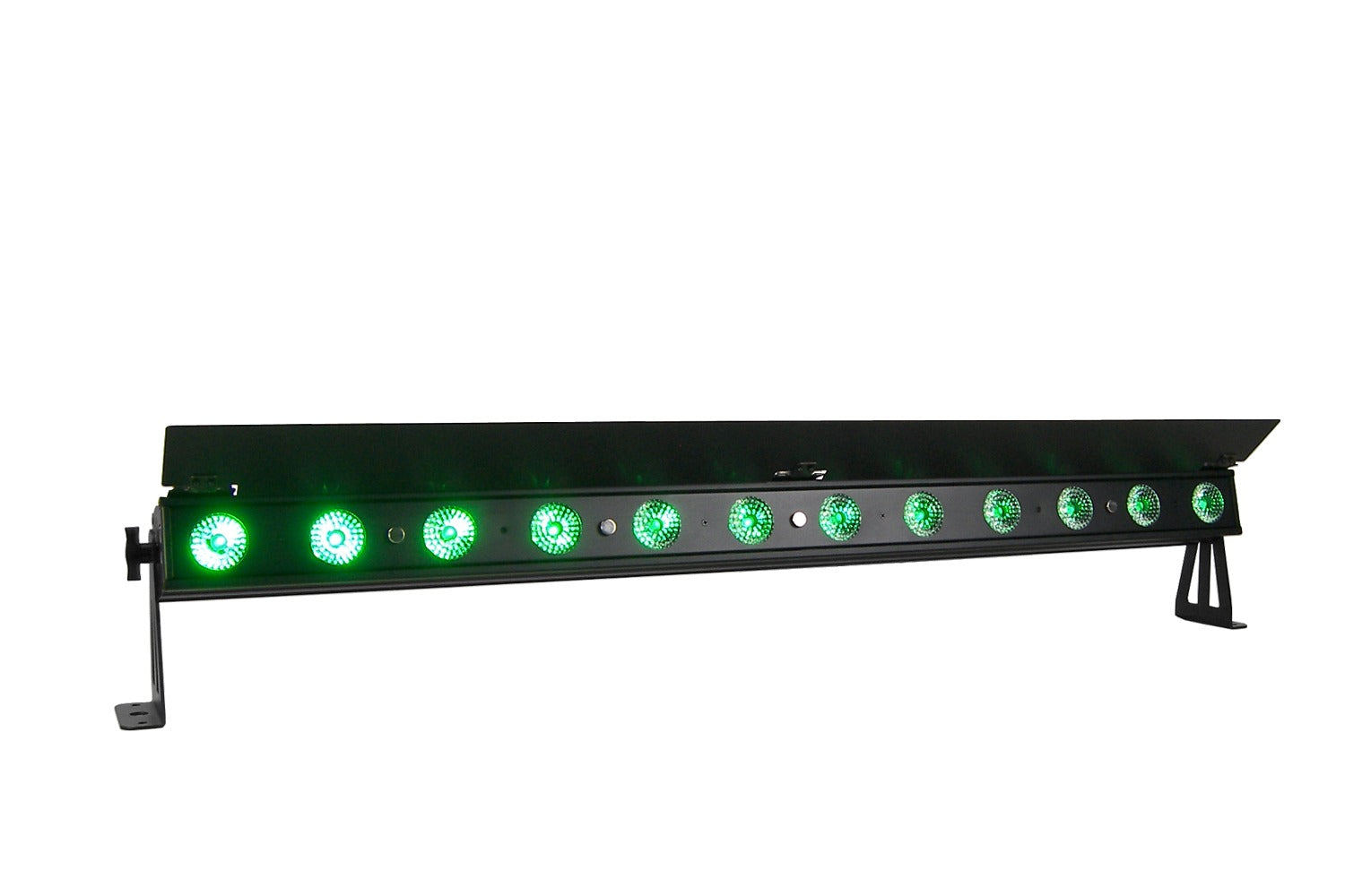 PIXBAR12H - 12 x 12W RGBWAU Pixel Control Bar with barndoor
