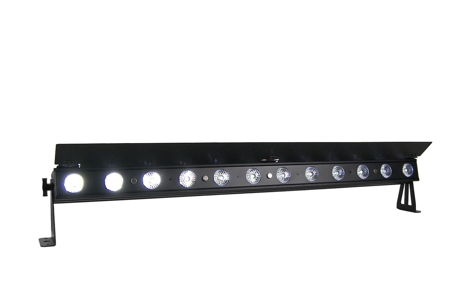 PIXBAR12H - 12 x 12W RGBWAU Pixel Control Bar with barndoor