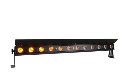 PIXBAR12H - 12 x 12W RGBWAU Pixel Control Bar with barndoor