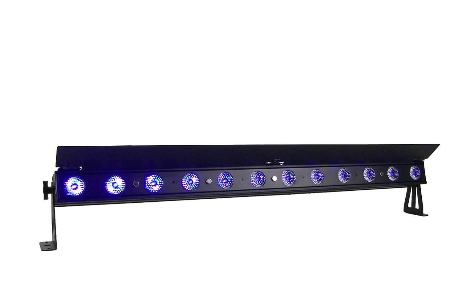 PIXBAR12H - 12 x 12W RGBWAU Pixel Control Bar with barndoor