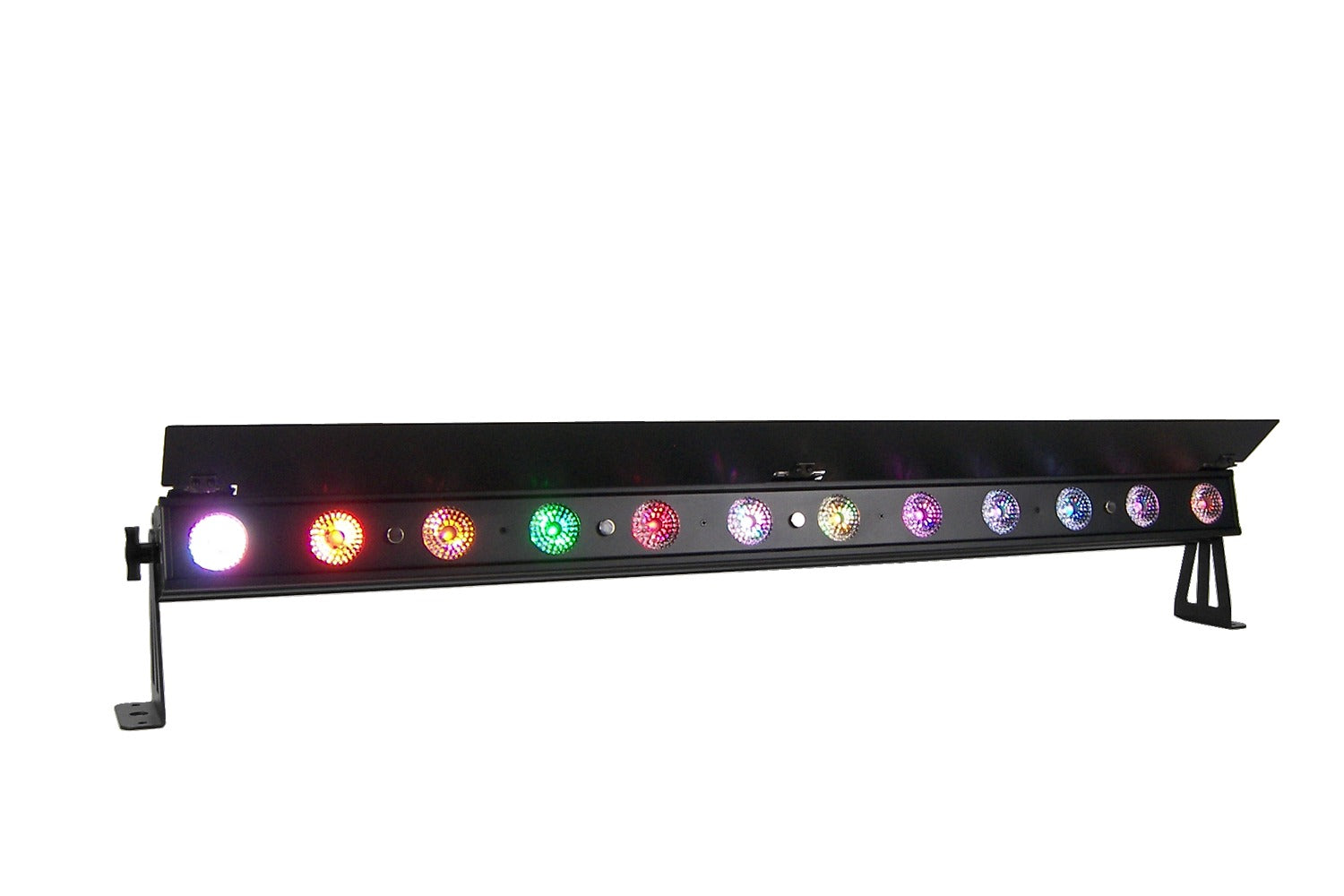 PIXBAR12H - 12 x 12W RGBWAU Pixel Control Bar with barndoor