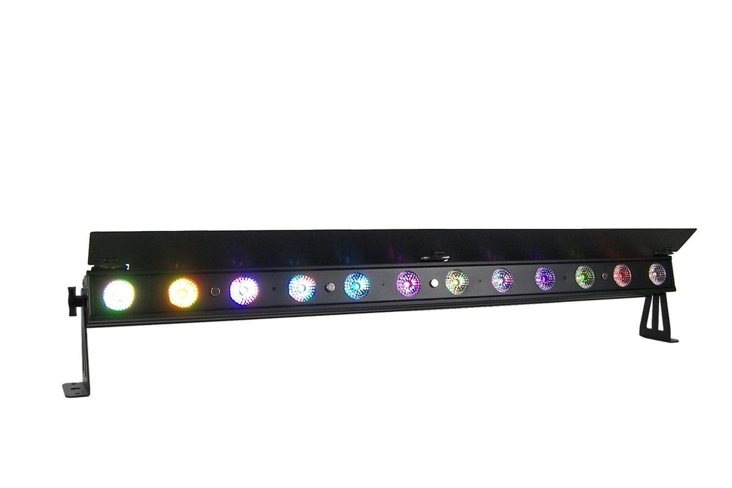 PIXBAR12H - 12 x 12W RGBWAU Pixel Control Bar with barndoor
