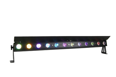 PIXBAR12H - 12 x 12W RGBWAU Pixel Control Bar with barndoor