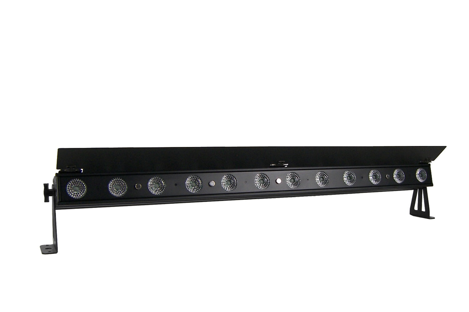 PIXBAR12H - 12 x 12W RGBWAU Pixel Control Bar with barndoor