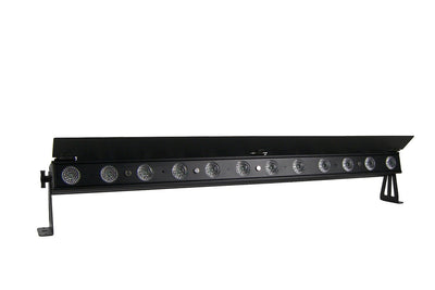 PIXBAR12H - 12 x 12W RGBWAU Pixel Control Bar with barndoor