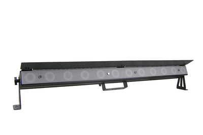 PIXBAR12H - 12 x 12W RGBWAU Pixel Control Bar with barndoor