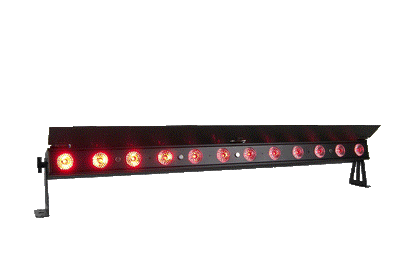 PIXBAR12H - 12 x 12W RGBWAU Pixel Control Bar with barndoor