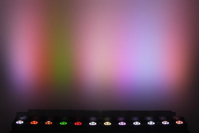 PIXBAR12H - 12 x 12W RGBWAU Pixel Control Bar with barndoor