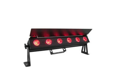 PIXBAR6H - 6 x 12W RGBWAU Pixel Control Bar with barndoor