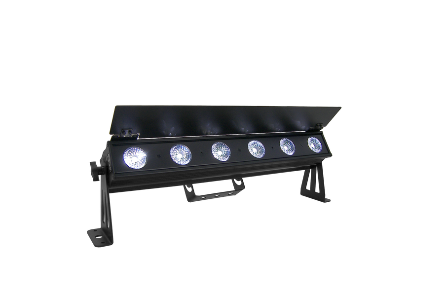 PIXBAR6VW - 6 x 6W CW/WW/A Pixel Control Bar with barndoor