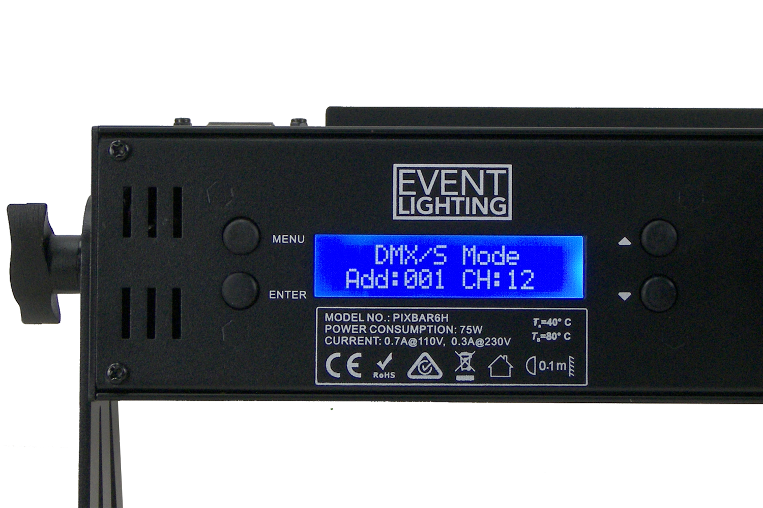 PIXBAR6VW - 6 x 6W CW/WW/A Pixel Control Bar with barndoor