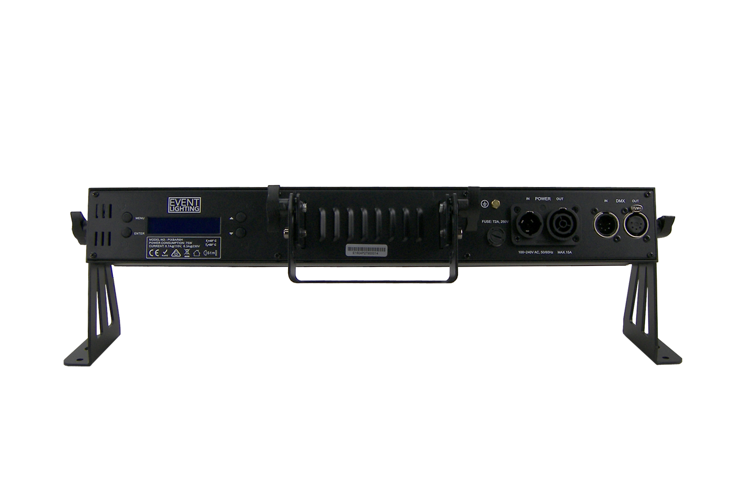PIXBAR6H - 6 x 12W RGBWAU Pixel Control Bar with barndoor