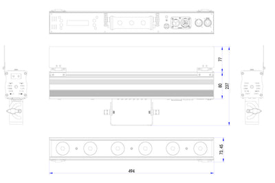 PIXBAR6VW-WH - 6 x 6W CW/WW/A Pixel Control Bar with barndoor (White)