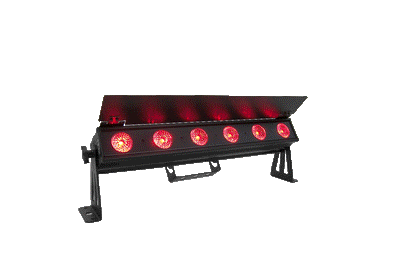 PIXBAR6H - 6 x 12W RGBWAU Pixel Control Bar with barndoor