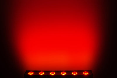 PIXBAR6H - 6 x 12W RGBWAU Pixel Control Bar with barndoor