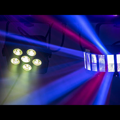 CR Lite Mix Party Bar Pro Giga Derby Par can UV Strobe RG Laser Wireless footswitch Controller Stand and Carry bag