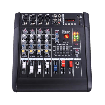 5 Channel Powered Mixer Stereo Audio Mixing Console with USB Bluetooth