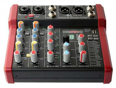 DSP FX Studio Audio Mixer 6-Channel with Bluetooth USB Play Audio interface A28