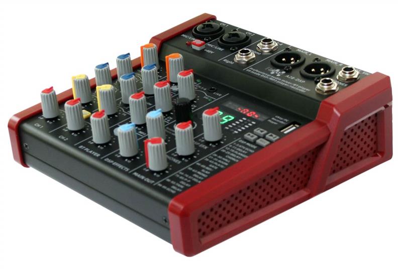 DSP FX Studio Audio Mixer 6-Channel with Bluetooth USB Play Audio interface A28