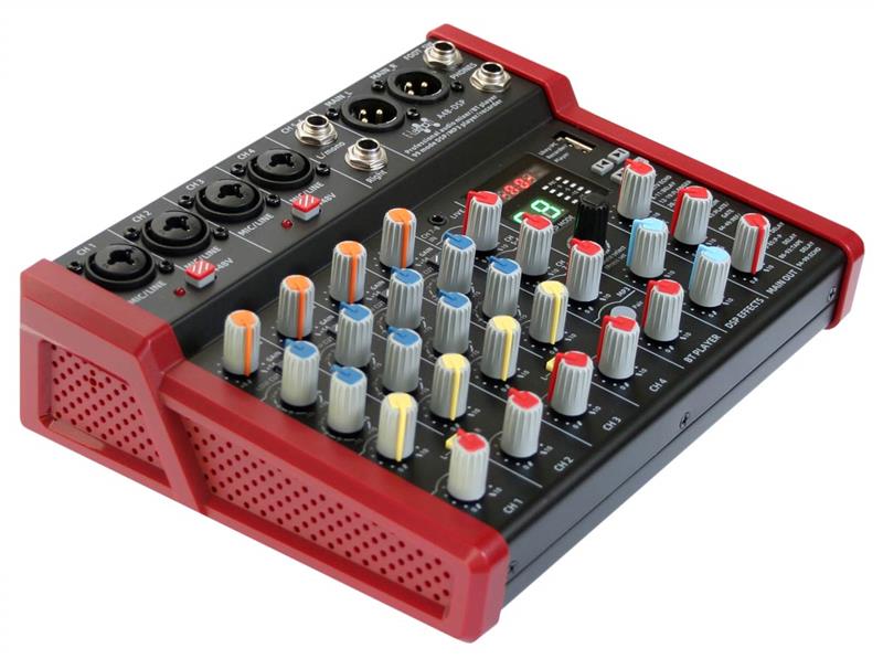Studio Audio Mixer 8-Channel  with Bluetooth USB Play Audio interface