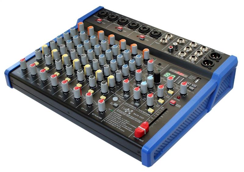 B628 DSP effects Studio Audio Mixer 12-Channel with Bluetooth USB Play Audio interface