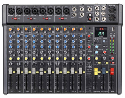 Studio Audio Mixer 16-Channel with Bluetooth USB Play Audio interface DSP effects C848