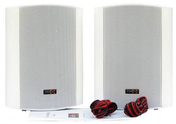 E-Lektron EWL5P White 5" Inch 250w Passive Bookshelf Speaker Pair Wall Bracket 2 Way Stereo DJ PA