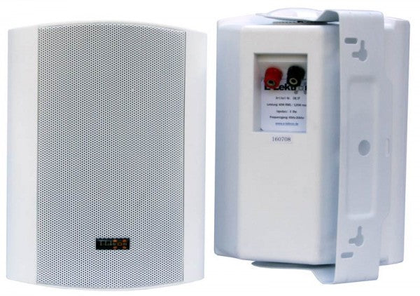 E-Lektron EWL5P White 5" Inch 250w Passive Bookshelf Speaker Pair Wall Bracket 2 Way Stereo DJ PA