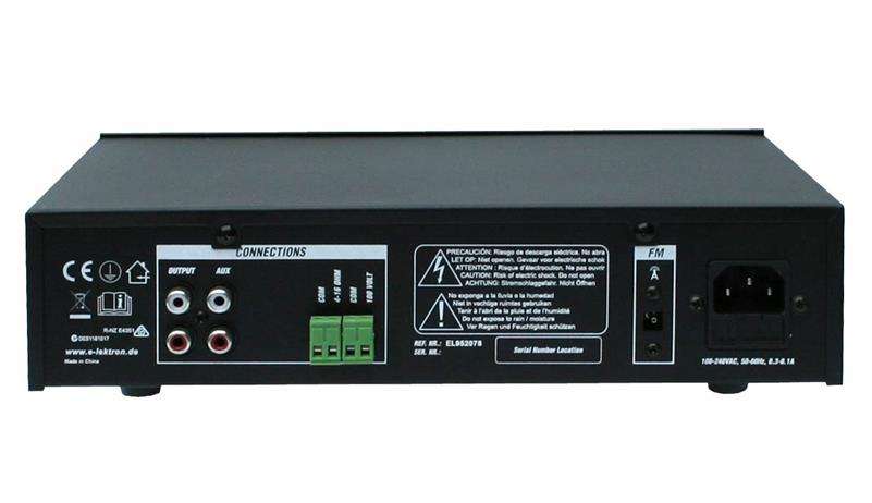 100v Mixer Amplifier Speaker Set with 6 Black Weatherproof ELA Speakers