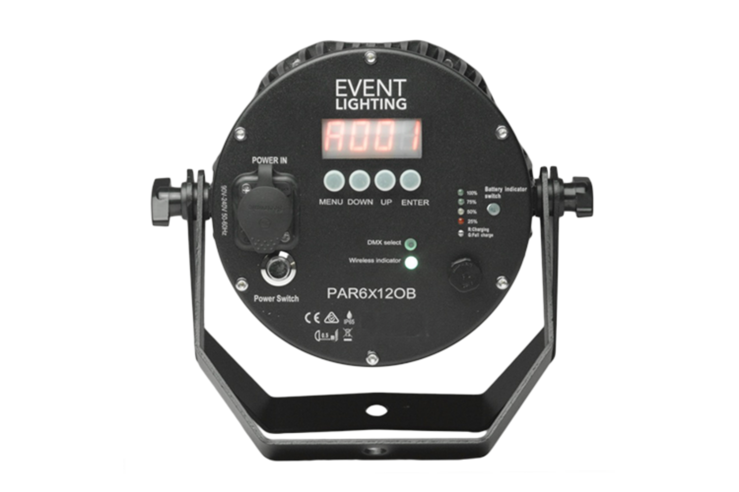 Event Lighting PAR6X12OB - Outdoor Battery Parcan with Wireless DMX