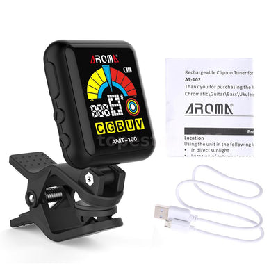AROMA AMT-100 Tuner and Metronome Rechargeable Acoustic Guitar Violin Ukulele