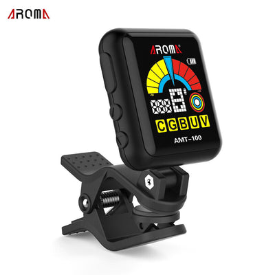 AROMA AMT-100 Tuner and Metronome Rechargeable Acoustic Guitar Violin Ukulele