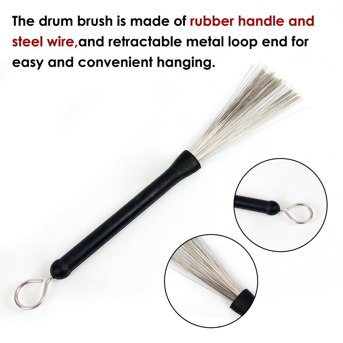 Jazz Metal Retractable Wire Brushes Drum Sticks